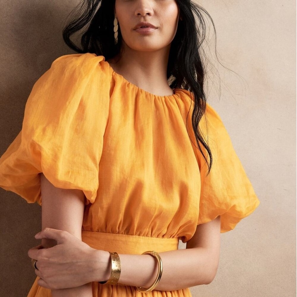 Banana Republic Yellow Ramie Top